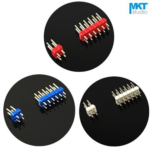 100Pcs 5 Color 2.54mm Pitch Double Row PTH Male Pin Header Strip For Arduino 2x22P 2x24P 2x25P 2x26P 2x28P 2x30P 2x32P
