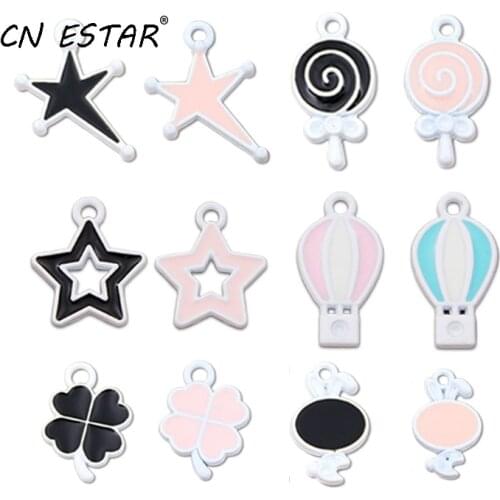 20pcs/Lot Jewelry Accessories Meteor Rabbit Alloy Spray Paint Earring Necklace Pendant Charms DIY Material