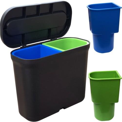 Wontolf Car Trash Can Car Trash Bin Cup Holder Garbage Can 3 in 1 Multifunctional Mini Auto Trash Can for Car Office Home
