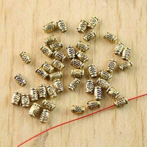 300pcs dark gold-tone crafted tube spacer beads h1314