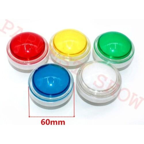 5PCS/Lot transparent 60mm Dome lighted button/ Illuminated round Push Button with microswitch for MAME Machine