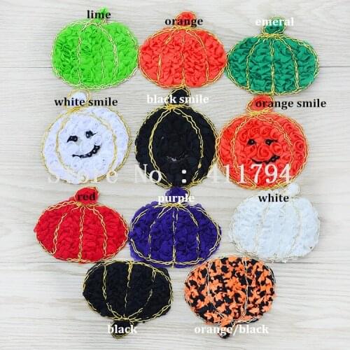 Hair accessories 2.5"Chiffon pumpkin for Hallowmas -140pcs(20pcs/color)----7colors free shipping by Fedex