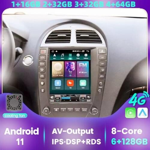 9.7" Tesla Style Android 11 Car Radio Stereo With Screen For Lexus ES ES240 ES300 ES330 ES350 Auto GPS Navigation 4G BT Player
