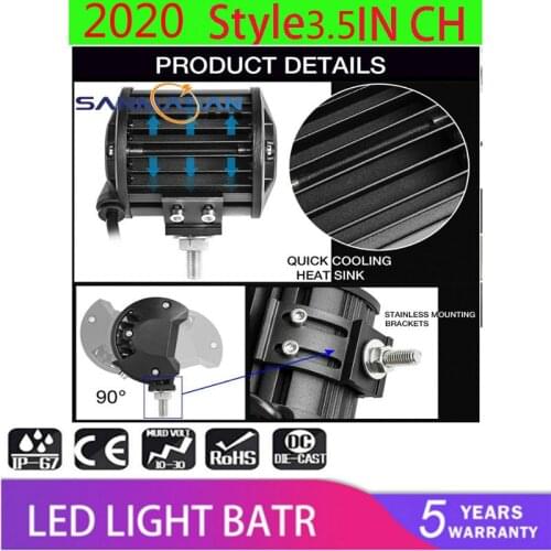 Car Four-row LED Work Light Strip Light Elliptical Lens Light Waterproof Car Headlight Fog Light Wide And Direct Illumination