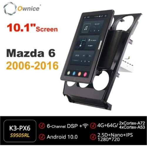 1280*720 Android 10.0 Ownice 10.1 Inch Rotation Autoradio forMazda 6 2006 - 2015 Car Radio Auto GPS Multimedia DSP IPS