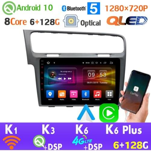 6G+128G QLED 1280*720P Android 10.0 GPS Radio Car Multimedia Player For Volkswagen VW Golf 7 MK7 360 Camera CarPlay SPDIF 4G LTE