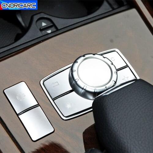 Car Styling Center Console Multimedia Buttons Sequins Trim For Mercedes Benz E Class W212 2014-2015 ABS ES Modified Accessories
