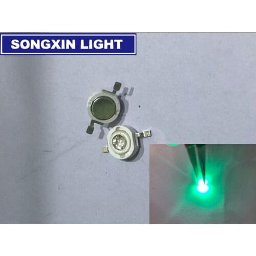 Free shipping!200pcs/lot 3W Green LED chip Lamp beads Pure Green 520-523nm 3.4-3.6V 130-140LM 45mil