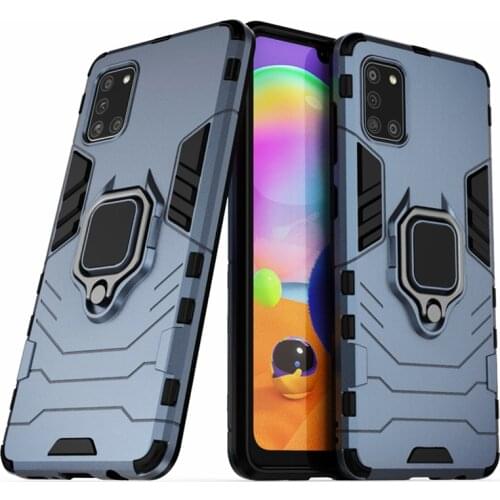 For Samsung Galaxy A31 SM-A315F/DS Case Ring Stand Bumper Silicone + PC Phone Back Cover for Samsung A31 A 31 6.4'' Coque Capa