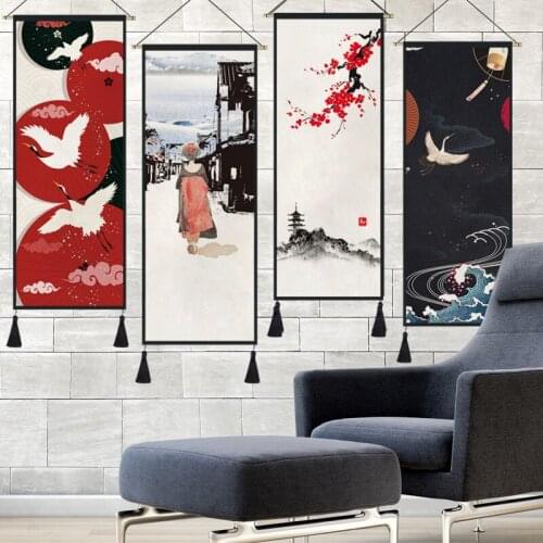 Japanese Style Scroll Decorative Painting Home Decoration Living Room Canvas Painting Wall Art Decor Picture Poster Print
