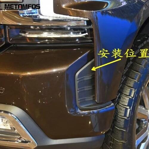 For Chevrolet Silverado 1500 2019 2020 Chrome Front Fog Light Lamp Foglight Cover Trim Frame Exterior Accessories Car Styling