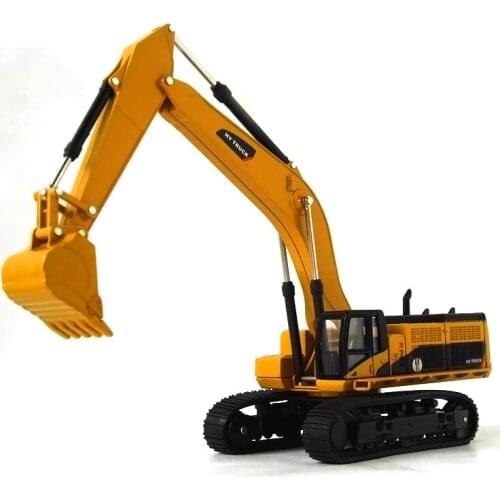 Huayi the whole yellow alloy excavator toy car engineering car excavation car metal toy model Christmas gift