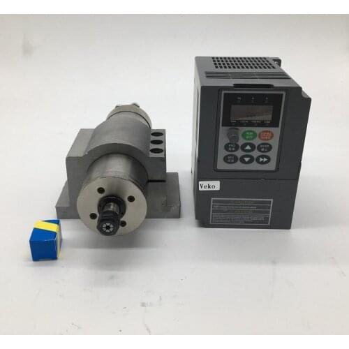 220V 2.2KW 3HP ER20 air cooled 80MM 4 bearing spindle Motor +2.2kw inverter VFD+ bracket kit For CNC Engraving Router