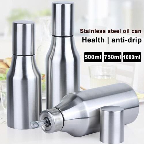 Kitchen Stainless Steel Leakproof Cooking Oil Dispenser Bottle Vinegar Cruet hot