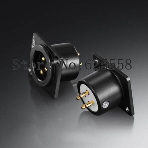 Hifi audio XLR-M 24K Gold plated XLR Balance socket XLR Male Socket