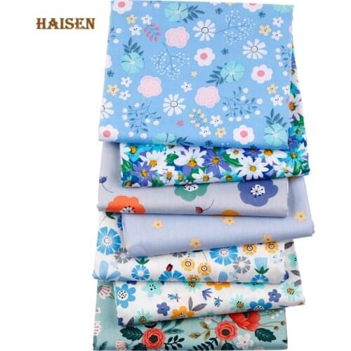 Idyllic BlueFloral Series,Printed Twill Cotton Fabric,Patchwork Cloth For DIY Sewing QuiltingBaby & Childs Fat QuartersMaterial