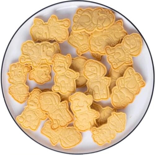 6 pieces/set Paw Patrol Birthday Toy DIY Figure Model Cookie Cutters 3D Plastic Pressing Model Toy Children Christmas Gift