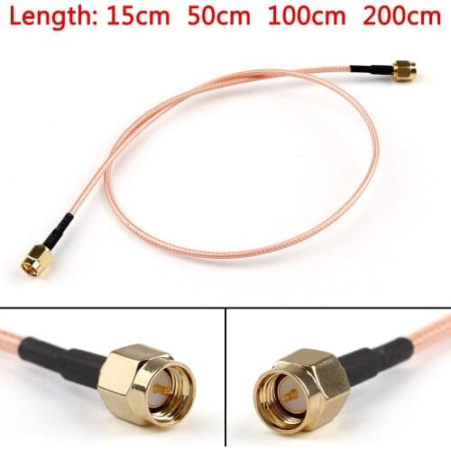 Artudatech 15cm/50cm/100cm/200cm RG316 Cable SMA Male Plug To SMA Male Plug Crimp Jumper Pigtail 6in 20in 3ft 6ft FPV