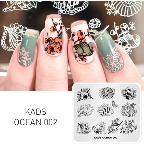 KADS New Arrival Ocean 002 Design Template Stencil Beauty Tools Nail Art Decorations Stamp Nail Art Stamp Plate
