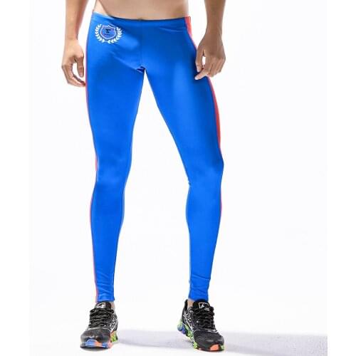 Compression Tights Sports Leggings Patchwork Men Elastic Gym Fitness Pants Running Bodybuilding Sportwear Mens Athletic Wear