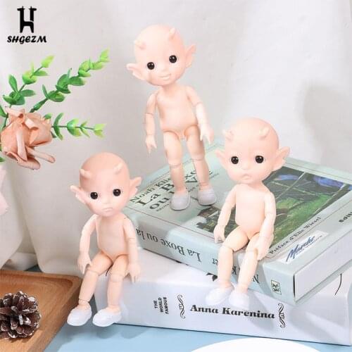 16cm Elves Horned Doll 13 Joints Moveable Dolls Baby Doll Withoutmakeup DIY Accessories For Dollhouse