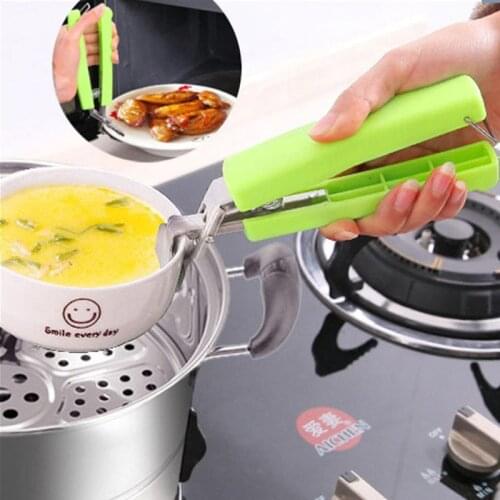 Hot Pot Pan Gripper Clip Bowl Spoon Holder Dish Clamp Dish Plate Bowl Retriever Tongs Silicone Handle Kitchen Tool Organizer