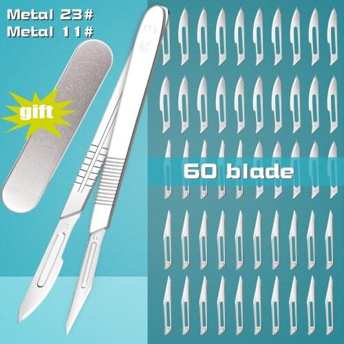 Stainless Steel Metal Scalpel Knives Blades Kits Antiskid Handle Medical Cutting DIY Craft Carving 11#23 PCB Repair Hand Tools