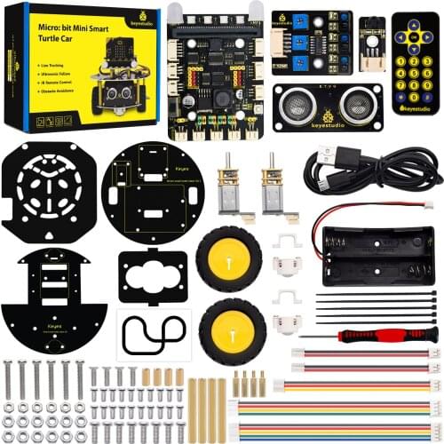 Keyestudio Mini Smart Turtle Robot Car for STEM Micro Bit Robot/Python Programming/STEM Toys (No Micro:Bit Board)