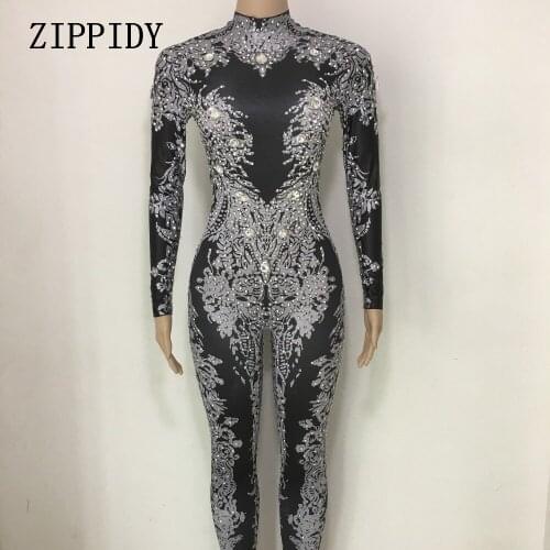 Fashion Women Sexy Rhinestones Performance Leggings Female Singer Leggings Glass Big Crystals Costume Stretch Bodysuit