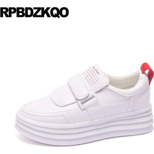 Creepers platform shoes flats chinese sneakers round toe white plain women trainers elevator spring autumn muffin thick sole