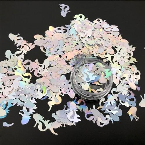 New 5g/Bag Holographic Shining Flakes Laser Mermaid Shape Nail Glitters Powder Sequins Women Art Face Body Tattoo Manicure Decor