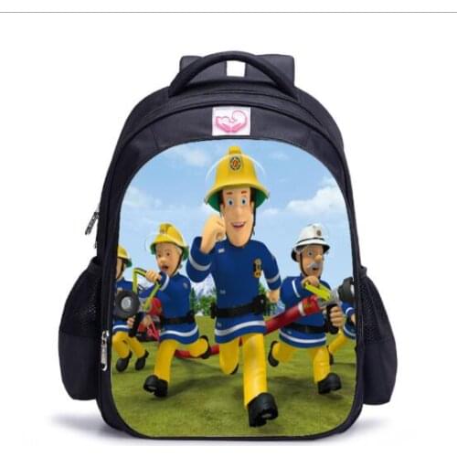 New Arrival Mini School Bags for Boys Cartoon Hero Fireman Sam Schoolbag Children Baby Kindergarten Bookbag Kid Mochila Infantil