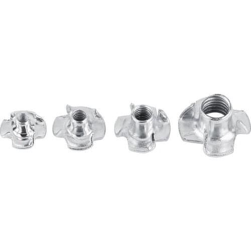Galvanized Carbon Steel T Nut Four-Pronged Tee Nuts Blind Nut Furniture Four Claws Nut For Woodworking