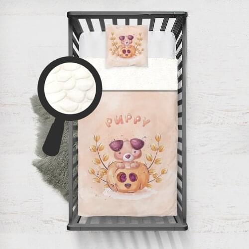 Kids Minky Blanket Super Soft and Warm Baby Blankets Children for Couch and Bed Beige Puppy Dog Model 279