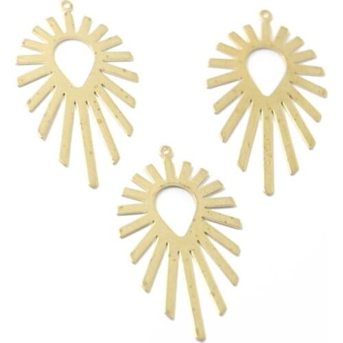 Single hanging DIY component hollow drop-shaped flower pendant two sizes handmade popular earrings necklace jewelry making