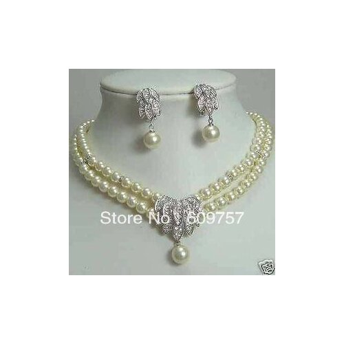 Use White Yellow Natural Pearl NECKLACES Natural Comeliness 7-8mm Freshwater Pearl Necklace Earring sets