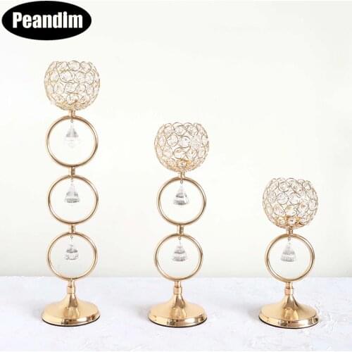 PEANDIM Crystals Candle Stand Candle holders Wedding Candelabra Romantic Centerpiece Home Decoration Candlesticks 10 PCS/ Lot