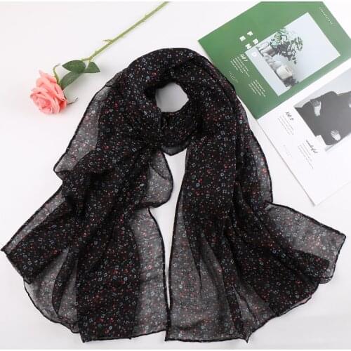 New spring viscose scarf hijab Small floral printed scarves voile scarf muslim hijabs women wrap headband 180x85cm