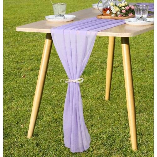 Polyester Chiffon Table Flag Wedding Table Decoration Tablecloth Home Restaurant Kitchen Table Runners Decoration Accessories