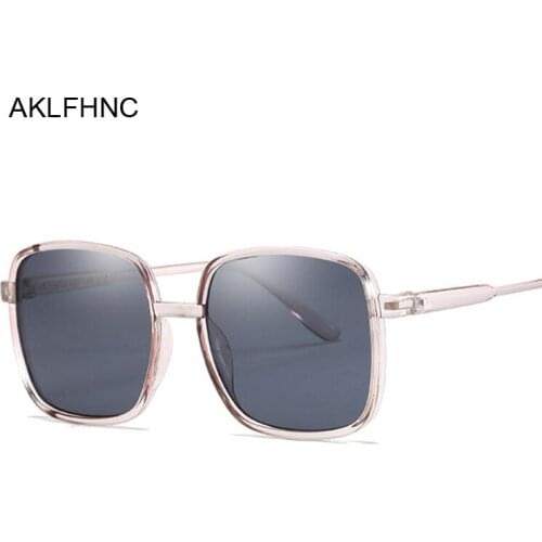 Square Frame Vintage Sunglasses Women Oversized Big Size Sun Glasses for Female Shades Black UV400 Eyewear