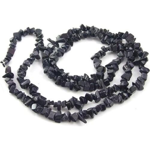 Unique Pearls jewellery Store Nugget Blue Goldstone 5-8mm Gemstone Loose Beads one Full Strand 32'' LC3-333