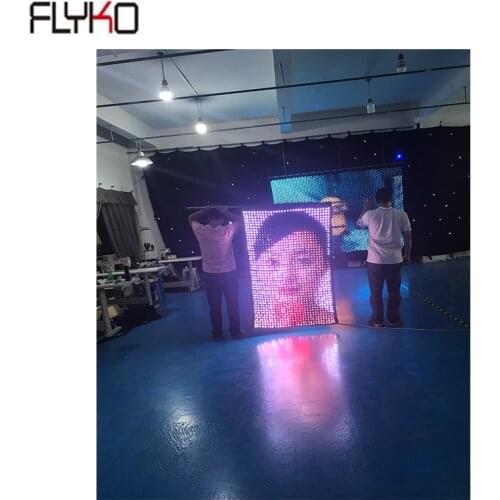 High Quality Folding Led Display P30mm 0.96x1.44m led vision flag curtain for big stage party Wall covers various sizes