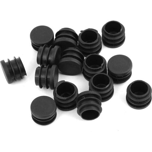 15pcs Black 19mm Dia Round Plastic Blanking End Cap Tubing Tube Insert