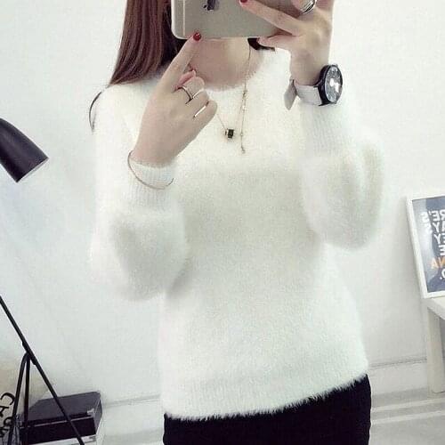 Woman Sweaters Mink Sweater Pullover Mohair Loose Fashion Long Wool Sweater Womens Fur Winter Warm Clothes