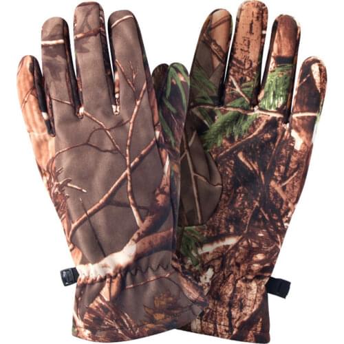 1 Pair Of Camo Hunting Gloves Full Finger Gloves Outdoor Hunting Camouflage Gear For Hunting
