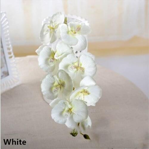 1Pcs 8 Heads 70cm artificial flower Phalaenopsis Orchid Silk real touch Butterfly Orchid orchidee Wedding Home Decoration