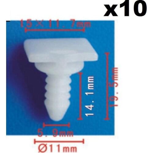 10pcs Door Moulding Nylon Clip Retainer Fastener For FORVW Golf 1 & 2 1987-On, FORJetta, Passat B2 OE 191-853-577-A