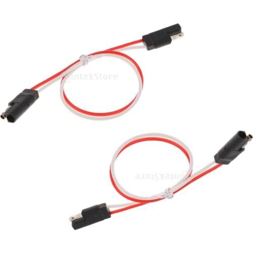 3 Pieces Polarized 10 Gauge 13" 2-Pin SAE Wire Flat Plug Connector 12V