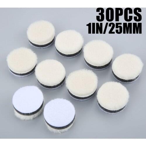 30Pcs 1 Inch Polishing Pads Wool Grinding Buffing Polishing Wheel For Car Polisher Or Glass Buffing Cleaning Drill Rotary Tool