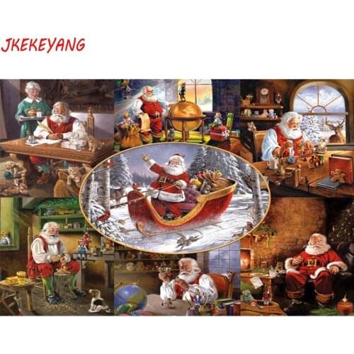Full Square Drill 5D DIY Diamond Painting Santa claus and christmas Embroidery Cross Stitch Mosaic Home Decor Y3917